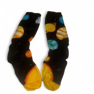Black and yellow space socks